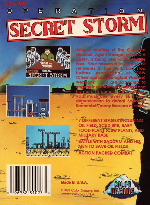 Operation Secret Storm (Homebrew) — Box back